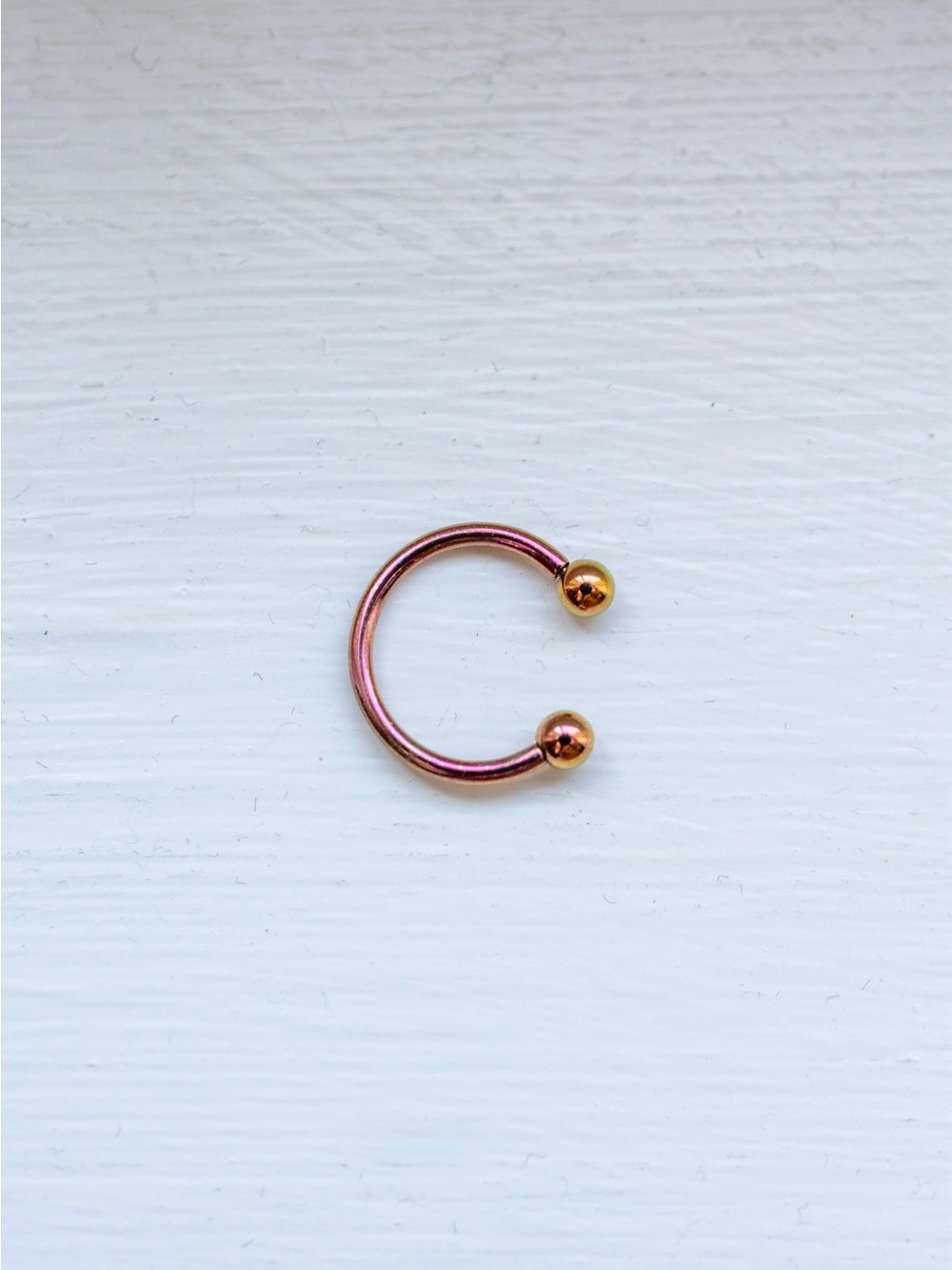 Rose Gold-Tone Open Hoop Cuff Ring Titanium 10mm
